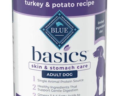 Blue Buffalo Basics Skin & Stomach Care Grain-Free Turkey & Potato Recipe Adult Canned Dog Food Fashion