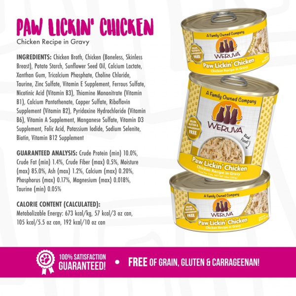 Weruva Grain Free Paw Lickin  Chicken Canned Cat Food For Cheap