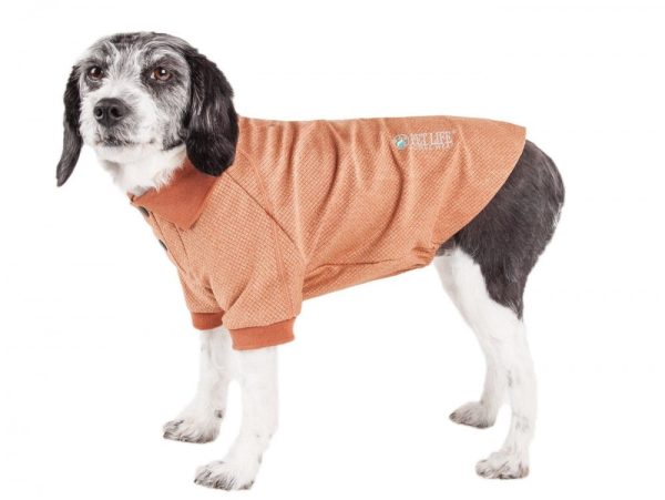 Pet Life Active Relax Stretch Fur Flexed Tan Polo Dog T-Shirt Supply