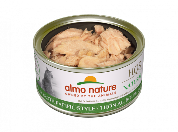 Almo Nature HQS Natural Cat Grain Free Additive Free Tuna In Broth Pacific Style Canned Cat Food For Sale