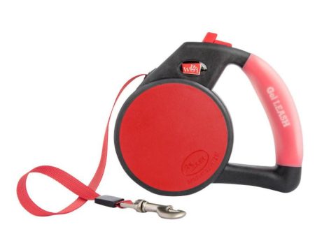 Wigzi Gel Handle Reflective Tape Red Retractable Dog Leash Online Hot Sale