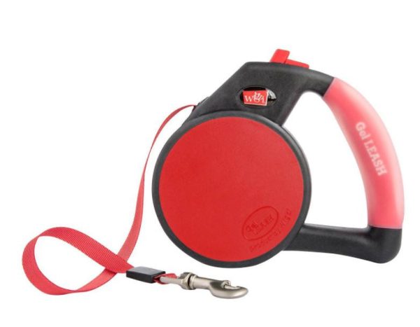 Wigzi Gel Handle Reflective Tape Red Retractable Dog Leash Online Hot Sale