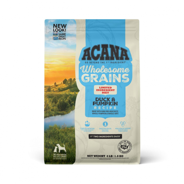 ACANA Wholesome Grains, Duck & Pumpkin Recipe, Limited Ingredient Diet Dry Dog Food For Discount